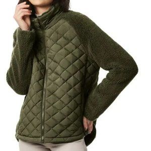Bernardo Mixed Media Quilted and Faux Fur/Sherpa Jacket